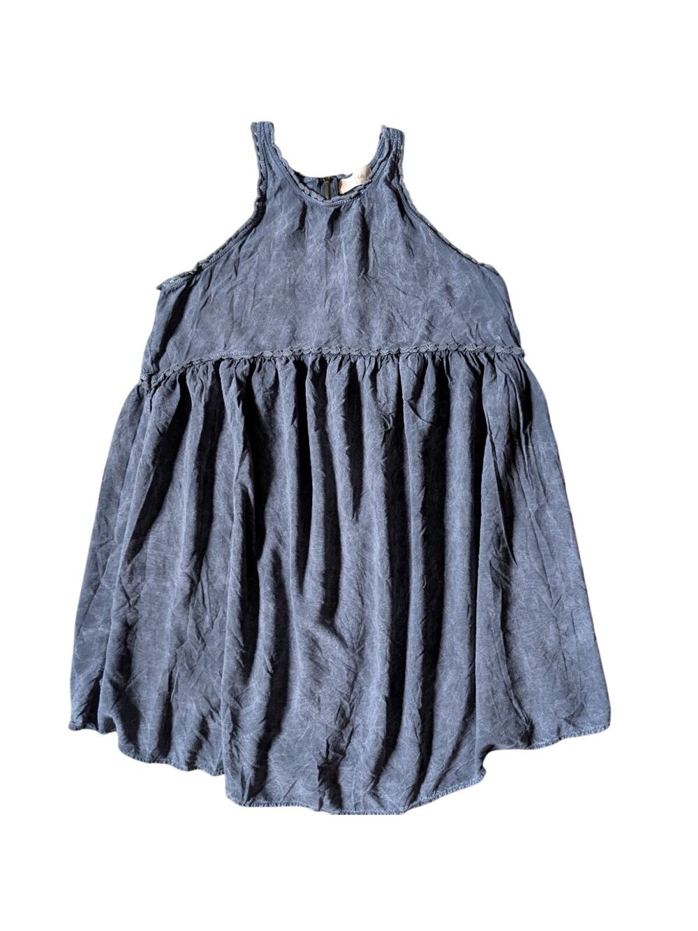 Altar'd State Blue Denim Vintage Wash Halter Top Babydoll Dress